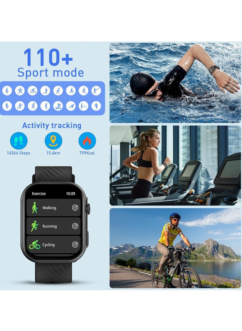 PEJE Smart Watch Answer/Make Call Smart Watches for Men AMOLED Display, IP68 Waterproof,Smartwatch With Muslim Reminders,Comprehensive Health Management,Compatible with iOS & Android (BLACK) - Image 3