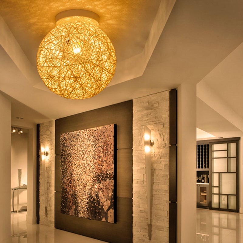 1pc Rattan Night Light Ceiling Decorative Ceiling Light - Image 4
