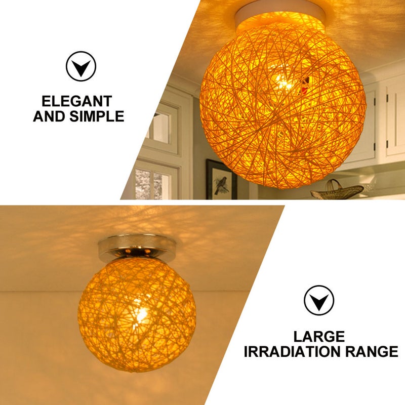 1pc Rattan Night Light Ceiling Decorative Ceiling Light - Image 5