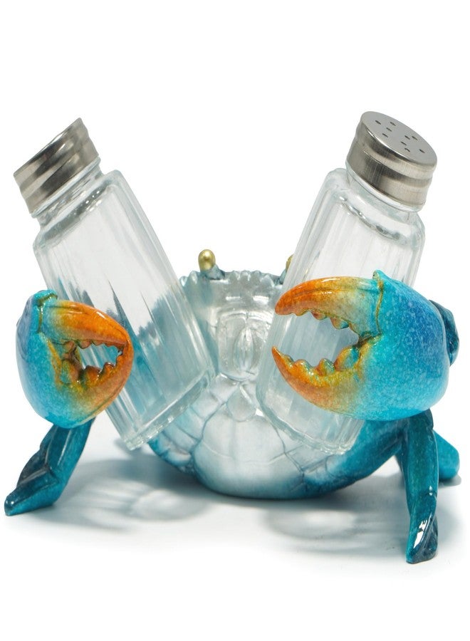 Hodao Sea Crab With Salt and Pepper Shaker Figurines Decoration Crab Set with Holder Figurine for Beach Bar or Tropical Kitchen Decor Table Decor By Home Gifts For Mom (Blue) - Image 2