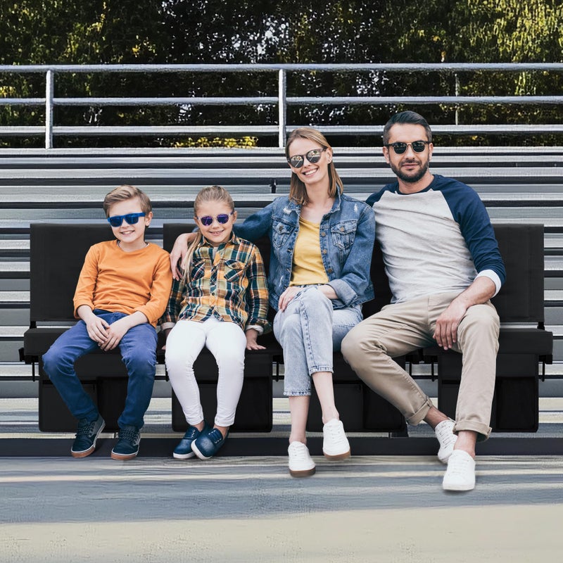 Aliphon Stadium Seat for Bleachers with Back Support and Cushion, Bleacher Seats with Shoulder Strap and Cup Holder, Padded Portable Folding Comfort Stadium Chair, for Sports Events, Black (1pcs) - Image 3