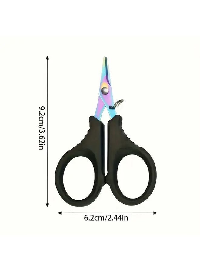 2pcs Colorful Titanium Coated Stainless Steel Fishing Scissors Heavy Duty Anti Slip Serrated Edges - Image 4