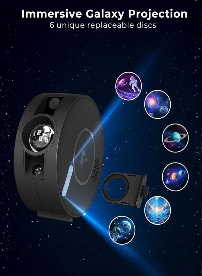 APEX LIGHT جهاز عرض النجوم الذكي Apex Smart Star Pro إصدار 2025 - مصباح ليلي على شكل مجرة مع 6 شرائح، مصباح سماء سديم دوار، تحكم عبر التطبيق والصوت، مكبر صوت بلوتوث، مؤقت، وضوضاء بيضاء لتزيين غرفة الأطفال - Image 4
