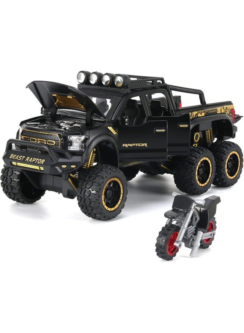 شاحنات ألعاب صغيرة للبنين (الطول 8.5 بوصة (حزمة واحدة)) سيارة لعبة معدنية مطبوعة على شكل رابتر F150 للأطفال من عمر 3 إلى 8 سنوات - Image 3