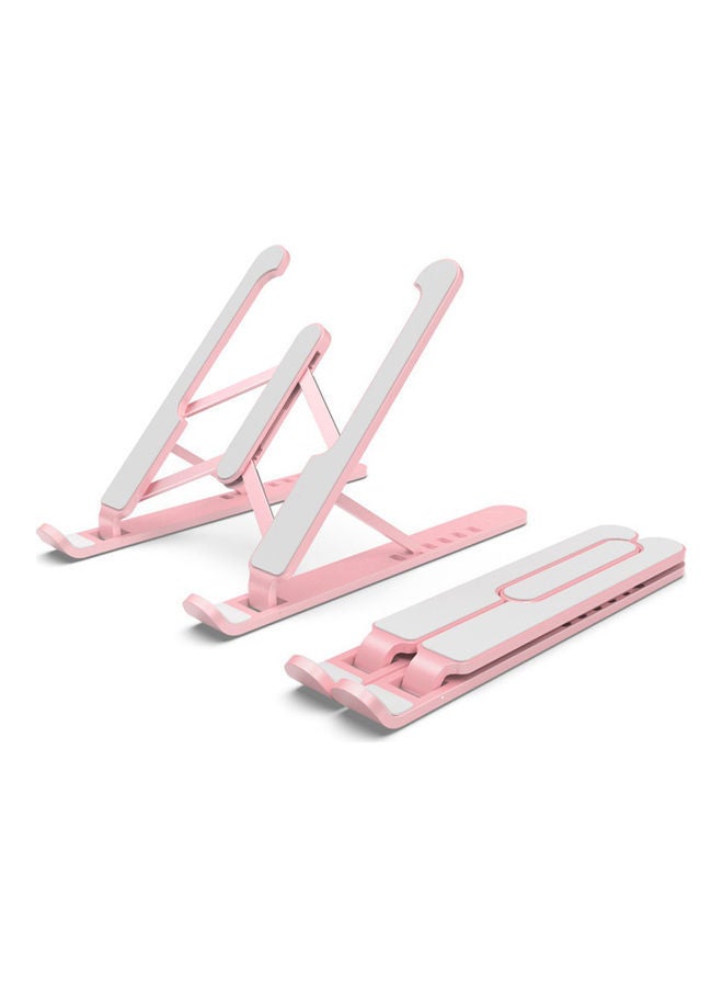NIBEMINENT Multifunctional Laptop And Tablet Holder Pink/White 