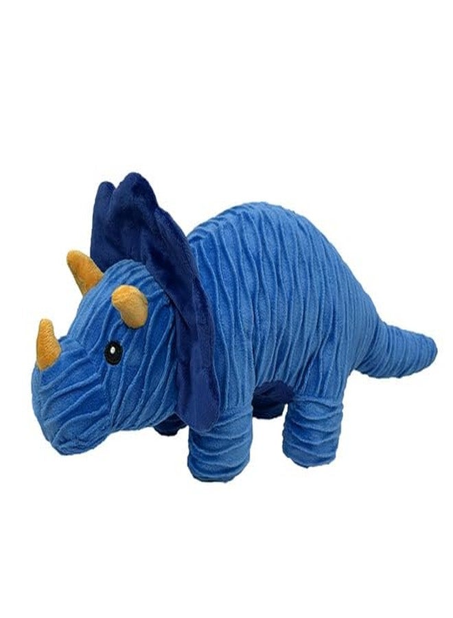 Pet Lou Groovys Triceratops Stuffed Dog Toy, 22-inches Length, Blue - Image 1