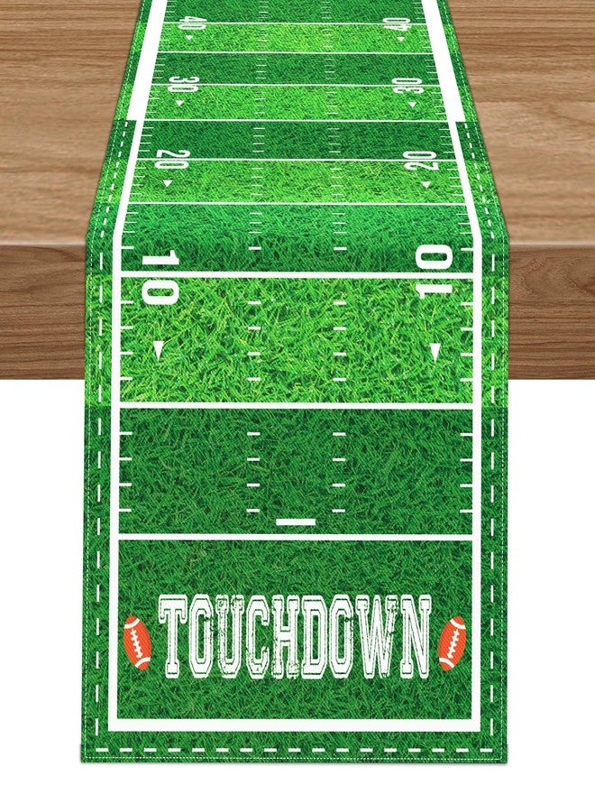 Lemicin Football Party Decoration Table Runner for Football Birthday Party Games Decor Picnics Kitchen Dining Table, Football Touchdown Table Cover, 14 x 72 Inch, GLQ-1 - Image 1