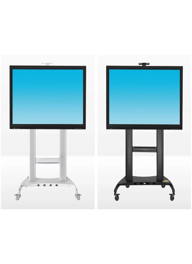 Skill Tech SH 1800N Economy Mobile TV Stand for 60–100 Inch Screens, VESA 900x600mm, Max Load Capacity 100kg – Heavy Duty Height Adjustable Rolling TV Cart silver  - Image 3