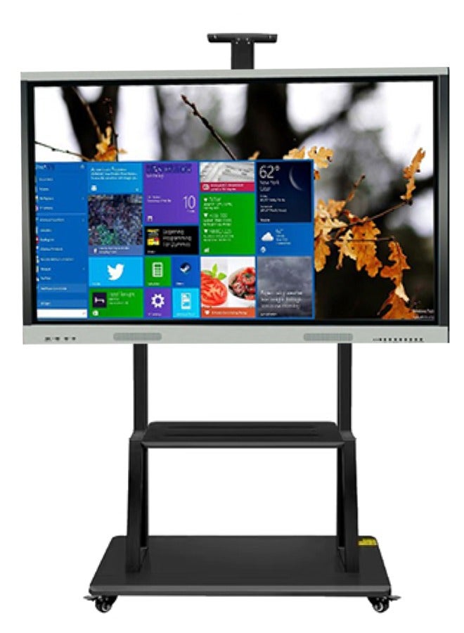 Skill Tech SH 1800N Economy Mobile TV Stand for 60–100 Inch Screens, VESA 900x600mm, Max Load Capacity 100kg – Heavy Duty Height Adjustable Rolling TV Cart silver - Image 1