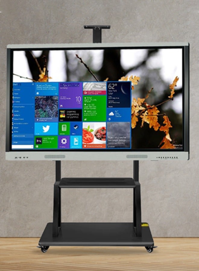 Skill Tech SH 1800N Economy Mobile TV Stand for 60–100 Inch Screens, VESA 900x600mm, Max Load Capacity 100kg – Heavy Duty Height Adjustable Rolling TV Cart silver - Image 2