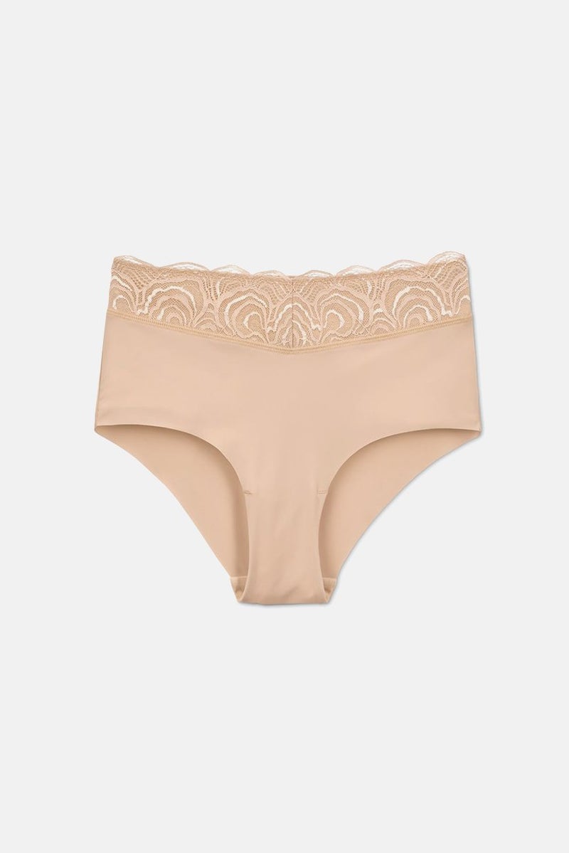 Tchibo شورت نسائي بتفاصيل دانتيل، بيج - Image 2