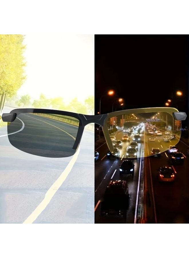 Durable Black Fashion Glasses For Men And Women Stylish Day Night Vision Lightweight Frame - Image 2