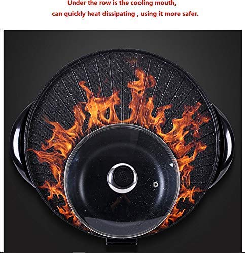 Credly NonStick Electric Hot Pot Barbecue Griddle NonStick Multifunctional Electric Cooker 2 in 1 Hot Pot BBQ Roasting Machine - Image 5