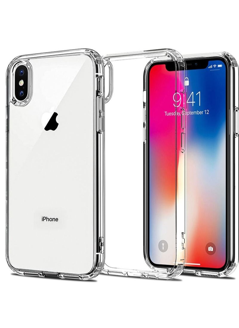 INFOSUN - iPhone X and Xs Case Clear Cover [Anti-Yellowing] Ultra Thin Silicone Shockproof Back Cases Transparent Protective Phone Case for Apple iPhone X and Xs 5.8 inch 2018 - Crystal Clear - Image 1