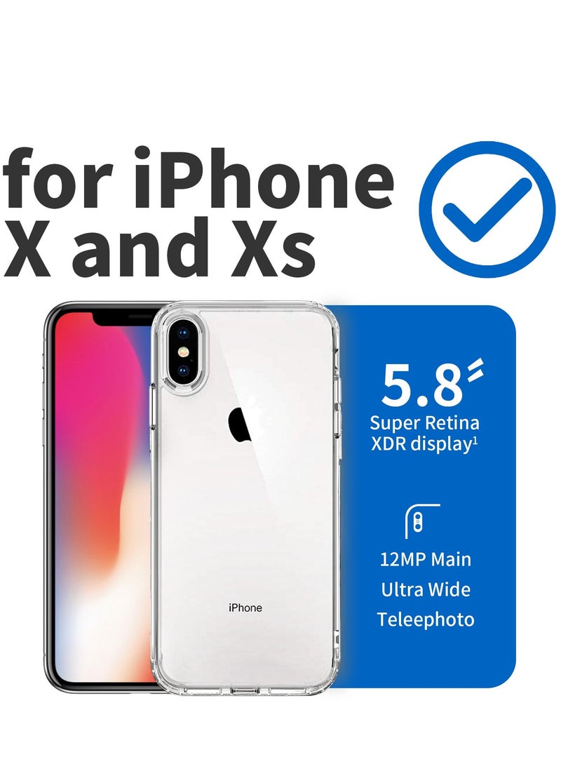 INFOSUN - iPhone X and Xs Case Clear Cover [Anti-Yellowing] Ultra Thin Silicone Shockproof Back Cases Transparent Protective Phone Case for Apple iPhone X and Xs 5.8 inch 2018 - Crystal Clear - Image 1