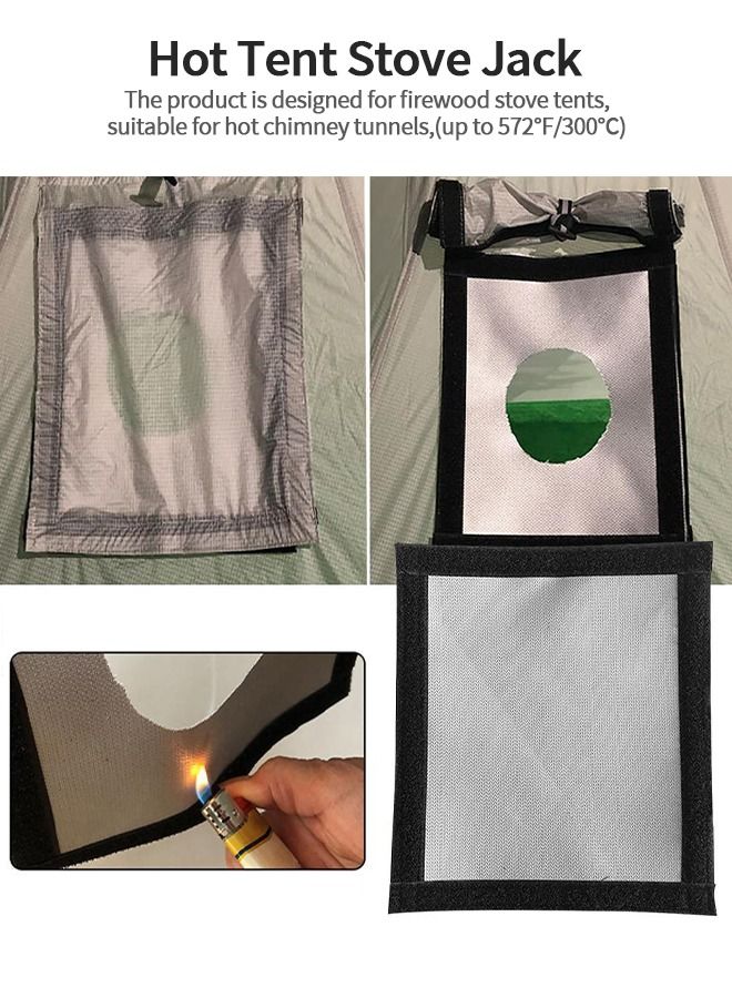GROIC Tent Stove Jack with Resistant Glass Fiber,Fireproof Camping Kit for Canvas Tent,Fireproof Anti Scald Protection Ring - Image 4