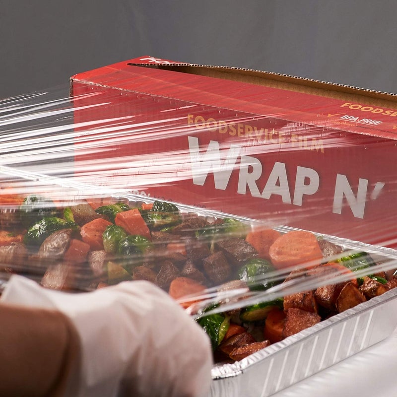Karat 24-Inch x 2000 ft WRAP N’ GO Foodservice Film with Serrated Cutter - Image 4