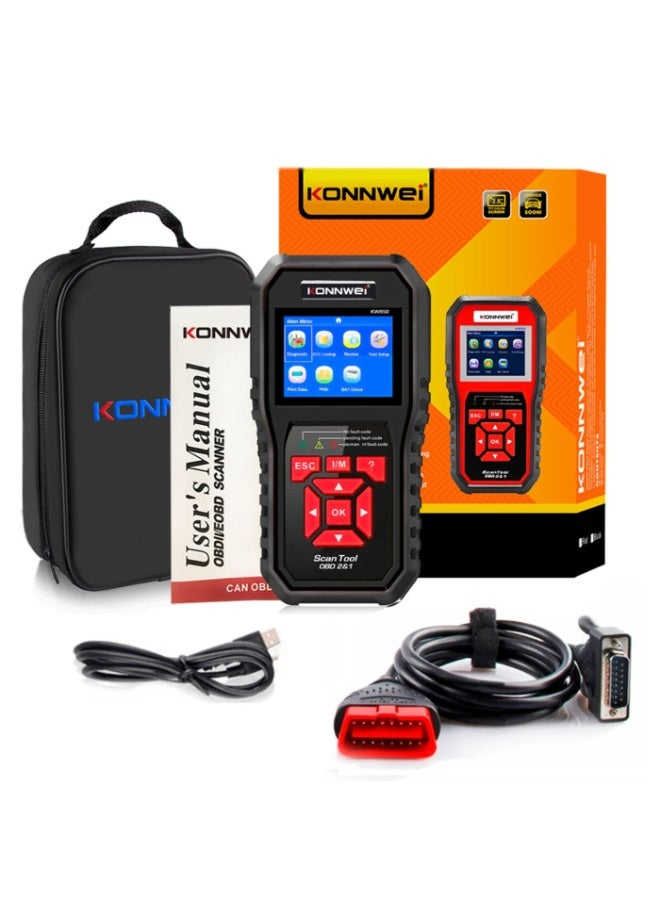 Konnwei KW850 OBDII Scanner Auto Code Reader Diagnostic Check Engine Light Scan Tool for OBDII Cars After 1996 - Image 1