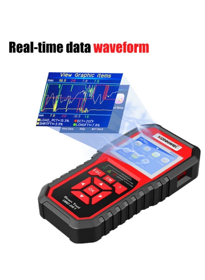 Konnwei KW850 OBDII Scanner Auto Code Reader Diagnostic Check Engine Light Scan Tool for OBDII Cars After 1996 - Image 4