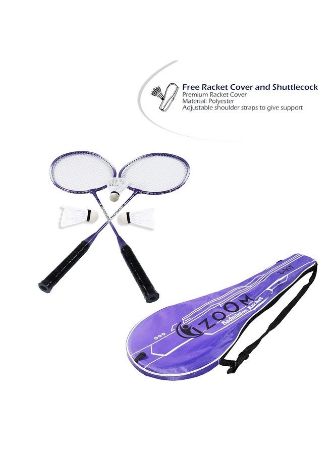 FRATELLI Aluminium Badminton Racket with 3 Pieces Shuttles with Full-Cover Set (917, 2 Pieces, Blue ) - Image 5