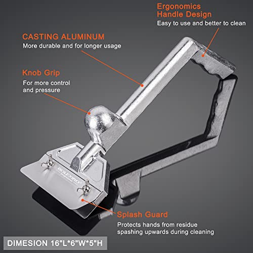 BOLEXINO Grill Scraper W/ 7 Blades and Small Slant Edge Grill Scraper, Heavy Duty Casting Aluminum Flat top Grill Accessories, Commercial Griddle Scraper for Restaurants, Bars, Diners - Image 2