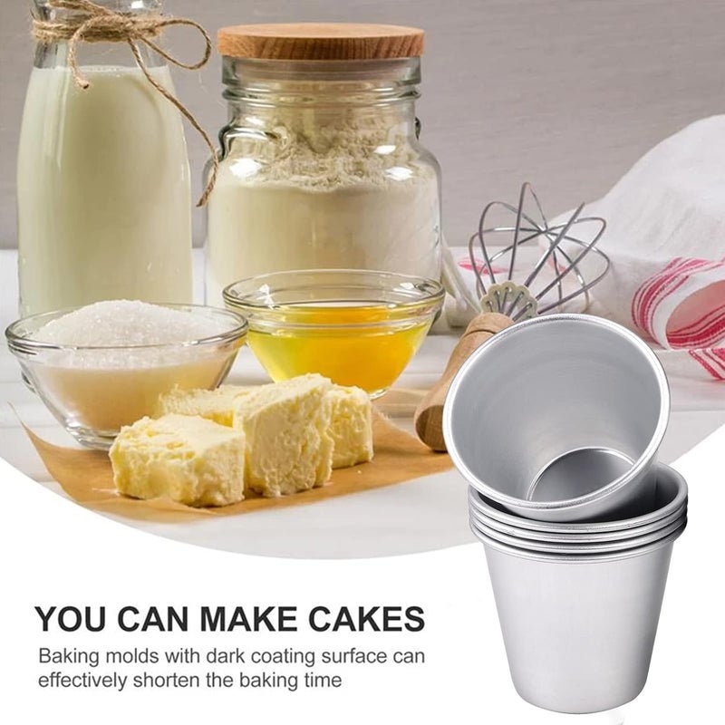 MAKINGTEC Pudding Mould, 10 Pack Aluminum Baking Cups, Nonstick Egg Tart Molds, Panna Cotta, Individual Dariole, Muffin Tins, Mini Cupcake Mold - Ideal for Kitchen DIY - Image 2