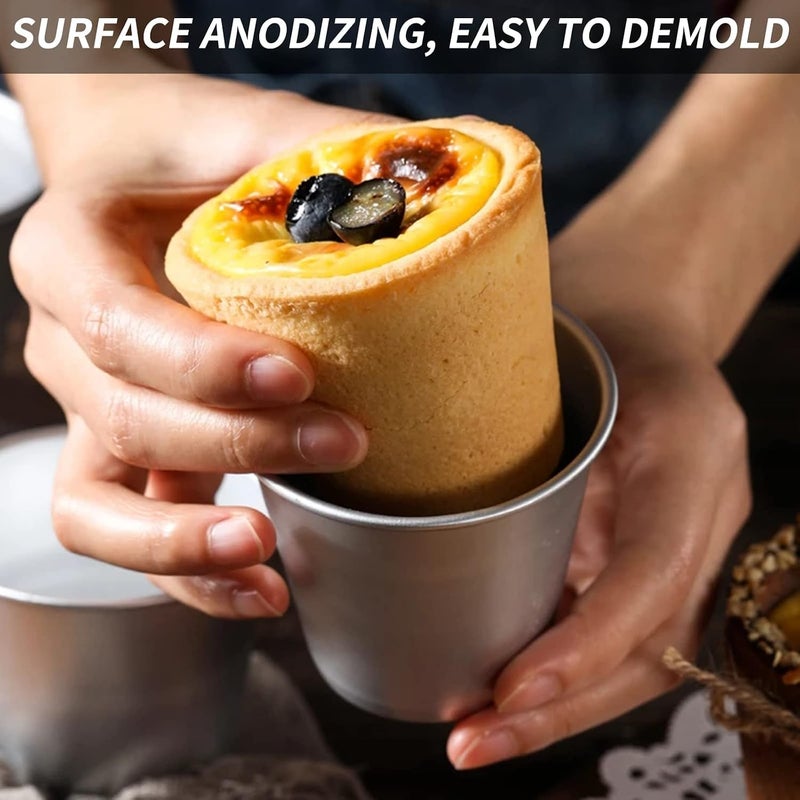 MAKINGTEC Pudding Mould, 10 Pack Aluminum Baking Cups, Nonstick Egg Tart Molds, Panna Cotta, Individual Dariole, Muffin Tins, Mini Cupcake Mold - Ideal for Kitchen DIY - Image 5