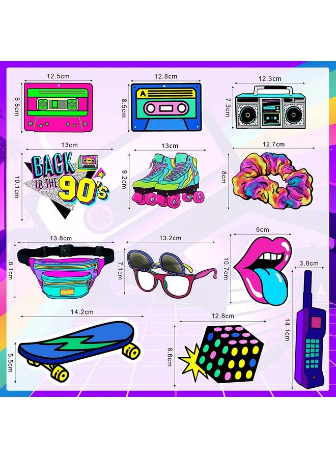 Chinco مجموعة ديكورات حفلات بطابع التسعينيات مكونة من 48 قطعة من زخارف حفلات التسعينات ذات الدوامات المعلقة الملونة لحفلات أعياد الميلاد وحفلات الهيب هوب والتسعينات وزخارف السقف لحفلات الهيب هوب والروك أند رول والديسكو والتسعينات - Image 4