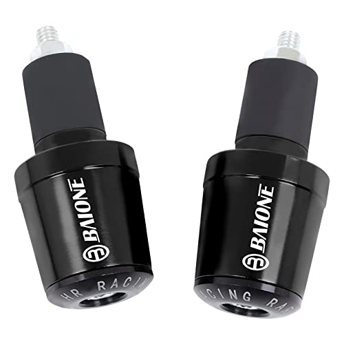 BAIONE Worldmotop Motorcycle Bar End Plug Handlebars End Caps Grips Replacement for Yamaha YZF R6 R1 R125 R6S R25 R3 600R and All 7/8" Handlebar Grip(Black) - Image 1