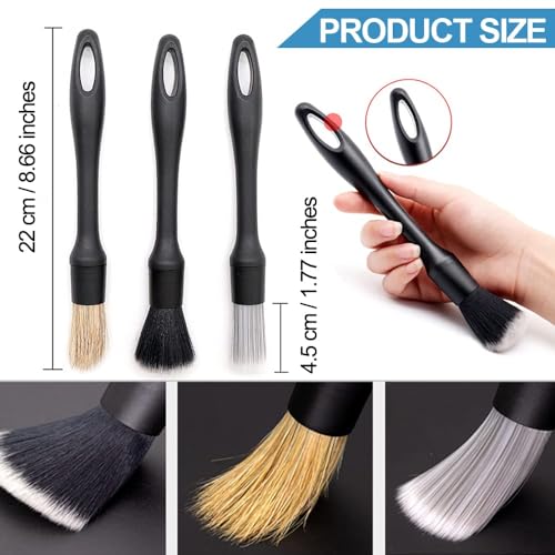 SWAMINE Car Duster Brush Set,Fine Bristle Brushes for Car Interior Detailing, Soft Bristles Cleaning Brush Dusting Tool for Dashboard, Wheel, Window, Keyboard, Air Conditioner - Image 4