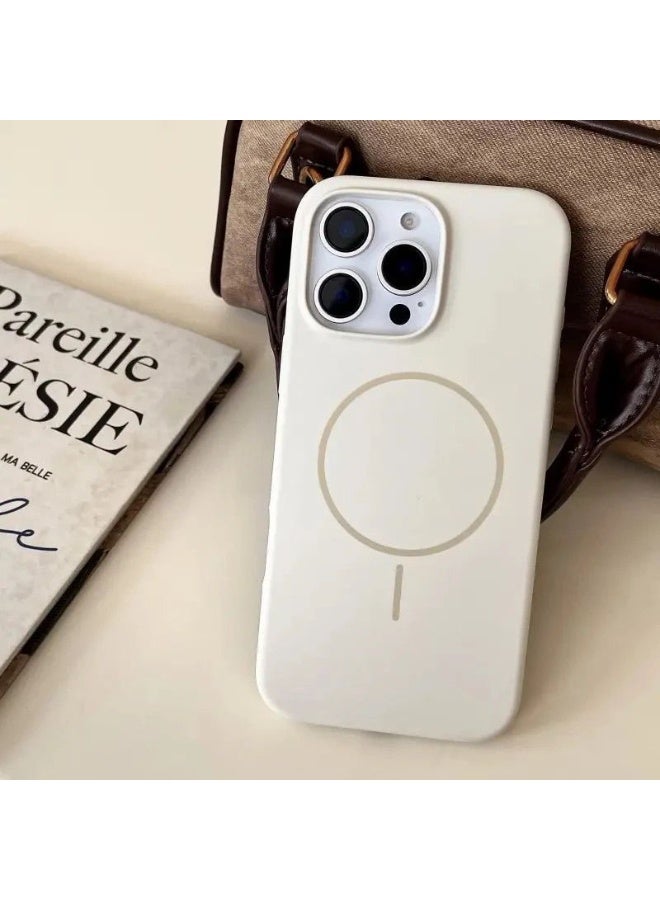 NIBEMINENT Liquid Silicone Protection Case With Magsafe For iPhone 14 Pro, Antique White