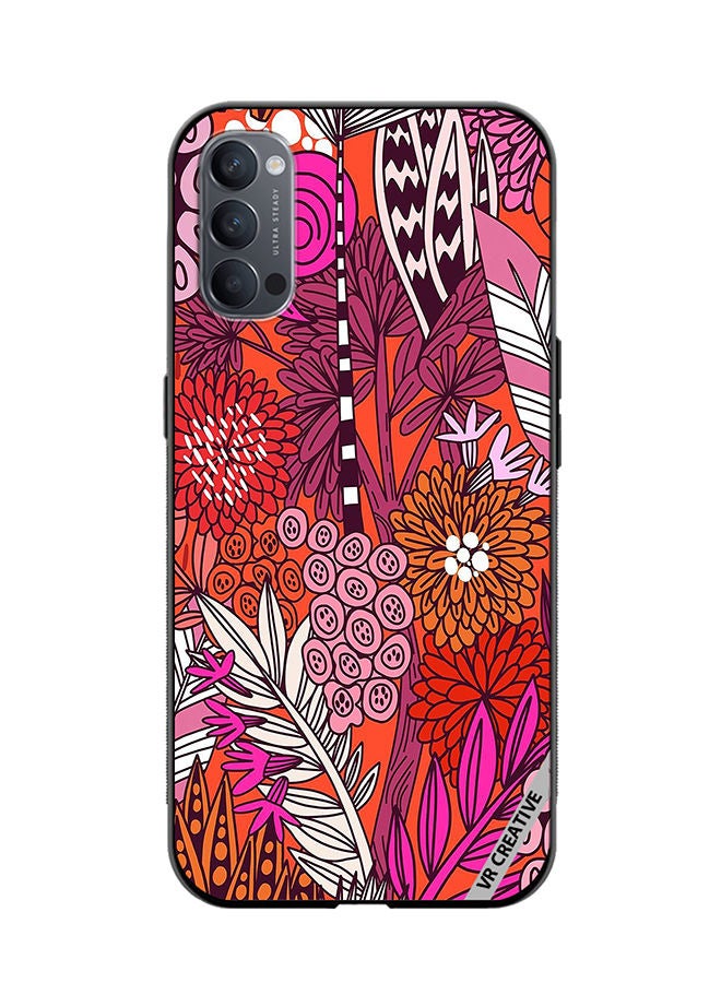 VR CREATIVE Protective Case Cover For Oppo Reno4 Pro 5G Flowers Design Multicolour - Image 1