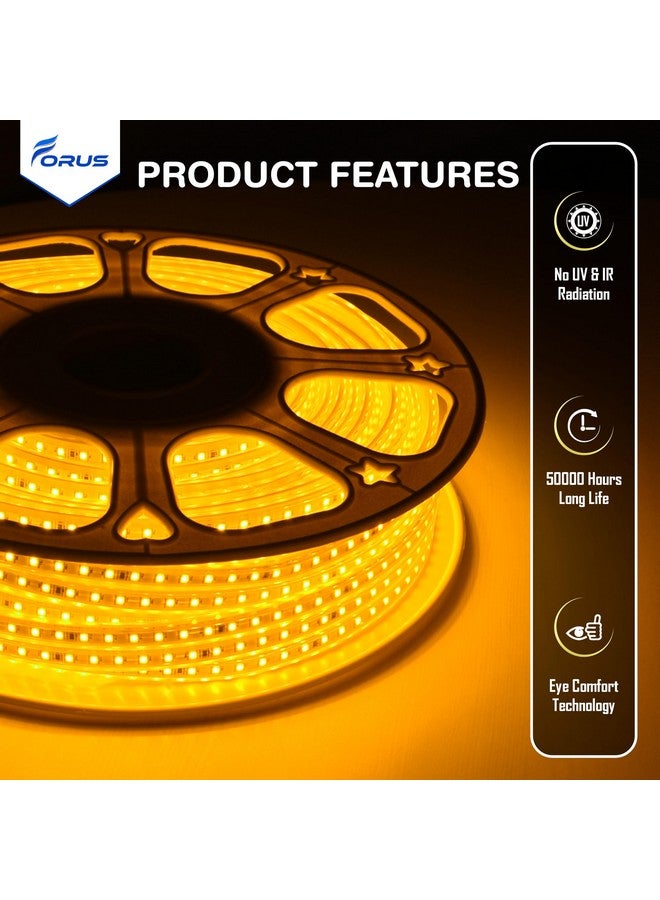 Forus LED Rope Light 10 Meter 2 Year Warranty, Outdoor Waterproof Decorative Cove Lights for Ceiling, Balcony, Home Decor, Interior Decoration, Flexible Profile Light for Diwali, Christmas -Amber - Image 3