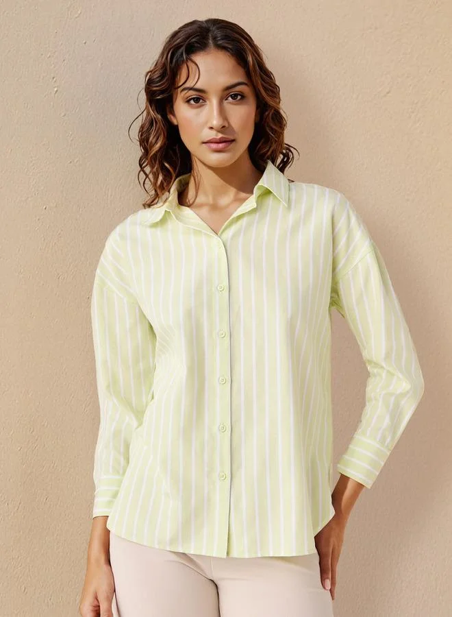Splash FAV Regular Fit Striped Oxford Shirt