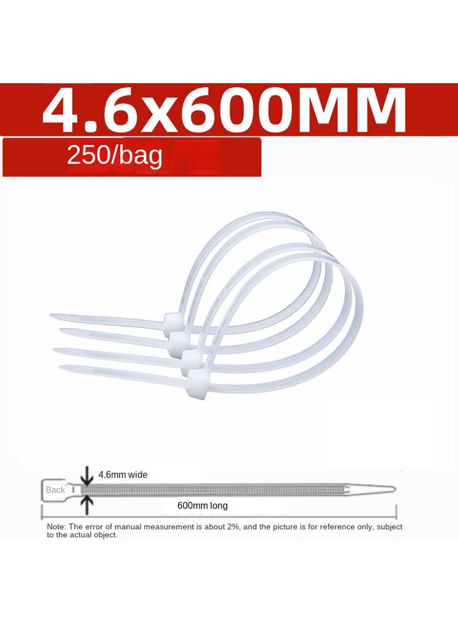 Bluejw Nylon Plastic Cable Tie Large Buckle Cable Tie With Strapping Wire Harness Strangle Hook Black And White One Pull Tight  - Image 1