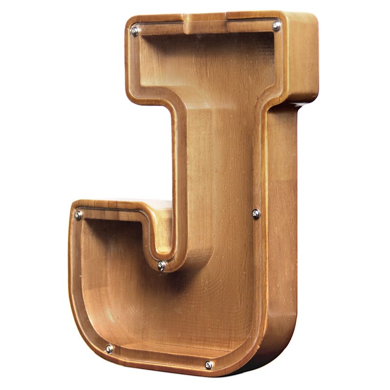 AORCMITN Large Wooden Letter Coin Personalized Piggy Bank for Boys Girls Kids Toddler Adults Money Bank Best Gift for Friends 92 InchJ - Image 3