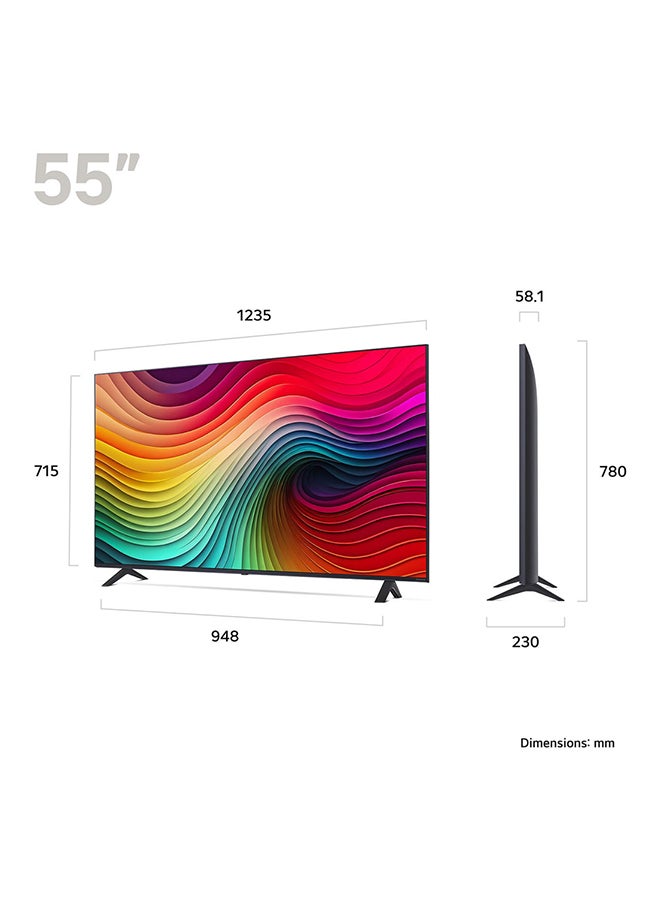 LG 55 Inch LG NanoCell NANO81 4K Smart TV, 60HZ, AI Magic remote HDR10 webOS24 2024 55NANO81T6A Black - Image 4