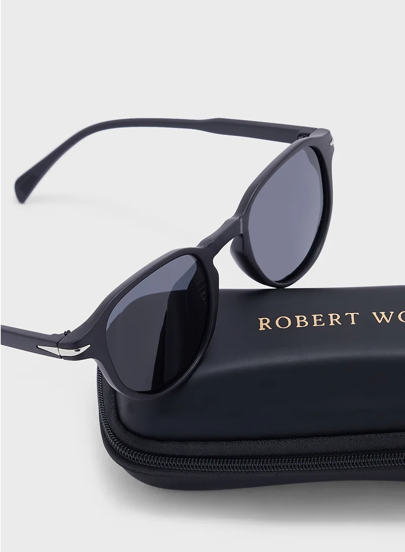 Robert Wood Polarized Lens Matt Finish Round Sunglasses