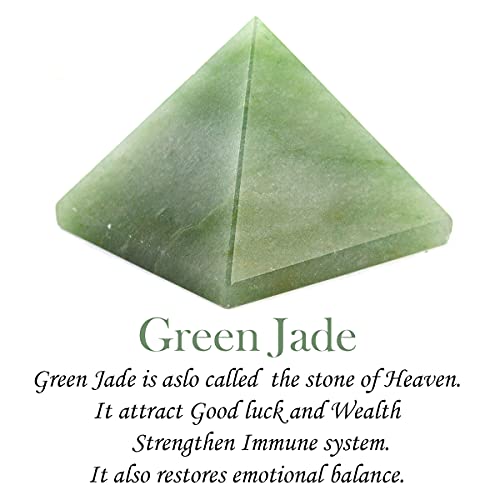 Crystu Natural Green Jade Pyramid for Reiki Healing and Crystal Healing Stone Pyramid Size 40-45 mm (Color : Green) Pack of 1 pc - Image 3