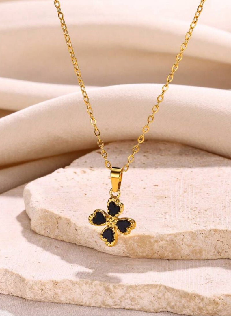 إيكوال سلسال نسائي أنيق من الاستانلس ستيل مطلي باللون الذهبي - Image 1