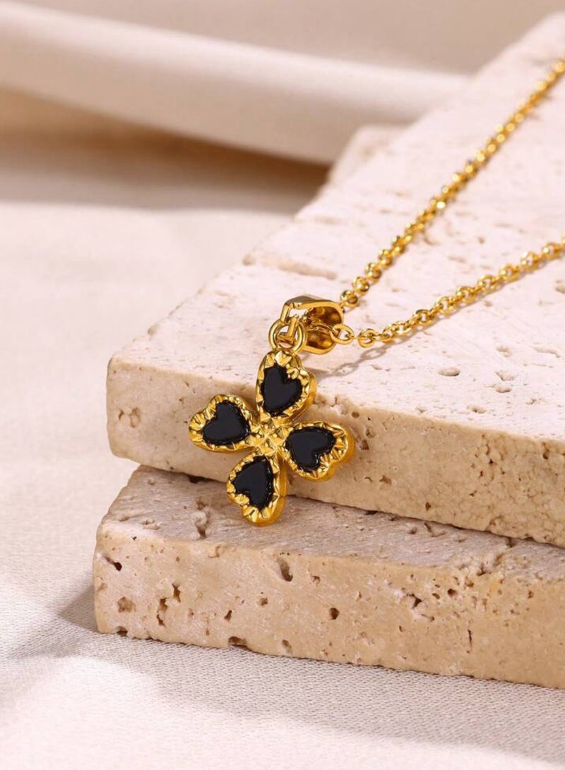 إيكوال سلسال نسائي أنيق من الاستانلس ستيل مطلي باللون الذهبي - Image 2