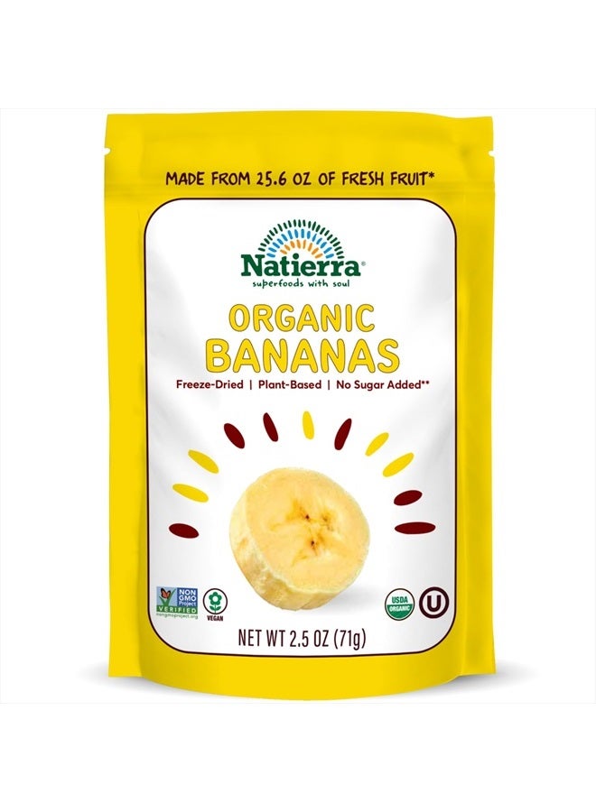 NATIERRA Organic Freeze-Dried Bananas USDA Certified Organic, Vegan & Non-GMO 2.5 Ounce (Pack of 1) - Image 1