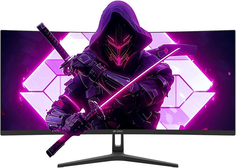 CRUA Gaming Monitor 34-Inch Curved Ultrawide WQHD Monitor 3440 x 1440 R1500 up to 165Hz DisplayPort x2 99% sRGB 1ms Picture by Picture, Machine Black - Image 2