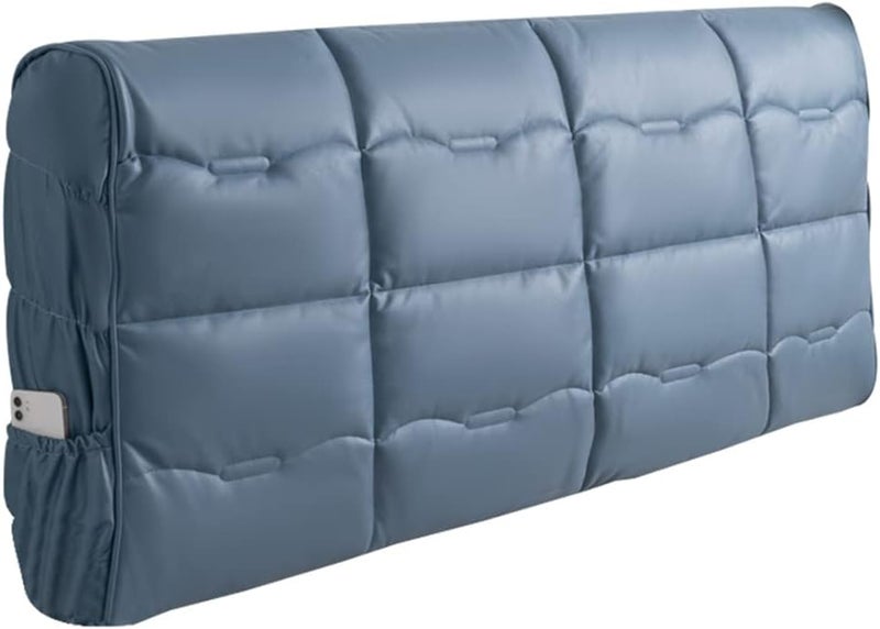 All Inclusive Elastic Bedside Cover Soft Bed Head Cover Wipeable Technical Cloth Bedroom Headboard Cover Solid Color Headboards Dust Cover,Blue,86.6"/220cm - Image 1