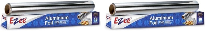 Ezee Aluminium Foil 18 Meters 11 Microns | Parchment & Wrapping Paper | Perfect for Cooking, Baking, Packing and Serving Foods (Pack of 2) - Image 1