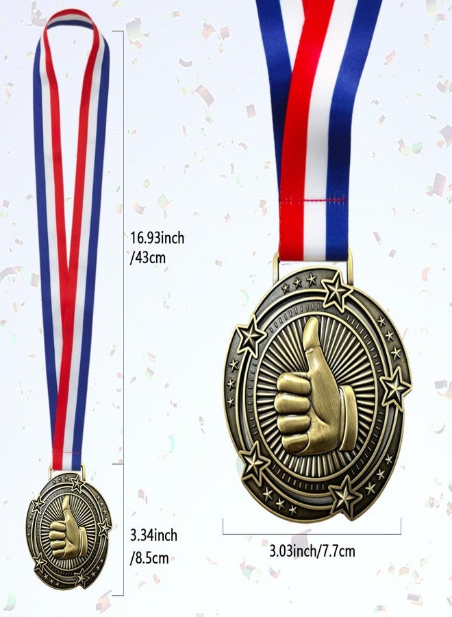 ميدالية جائزة الإبهام الذهبي - 3.34 بوصة - ميداليات ذهبية مع أشرطة للرقبة تشجع مشاركة الفريق للموظفين أو البالغين، هدايا للحفلات، ألعاب رياضية، وظائف، كرة قدم، تعليم، أكاديميون، احتفالات - Image 2