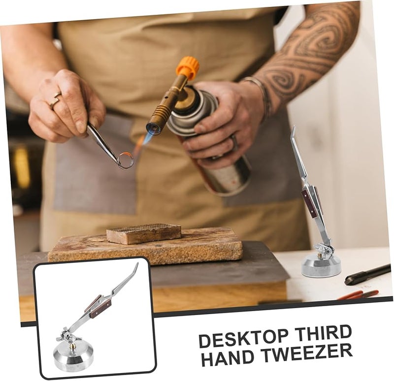 Silver Third Hand Soldering Tool with Strong Clip for Jewelry Making and Tabletop Assistance - Image 3