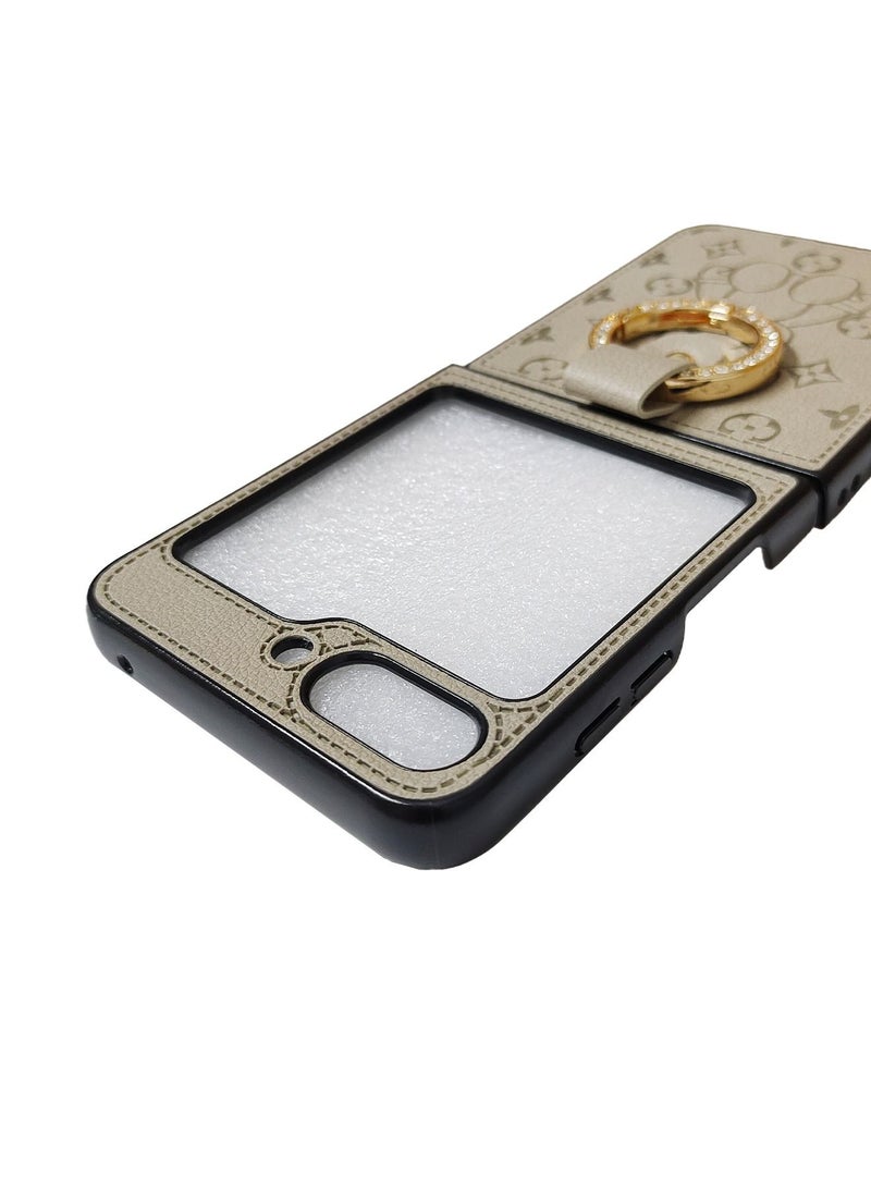 TEAM LUXURY Samsung Galaxy Z Flip 5 Phone Case Flip Cover With Anti-lose Ring Ultra-Thin Folding Protective Shockproof Protector With Comfortable Leather Hold For Samsung Galaxy Z Flip 5 5G - Image 4