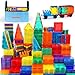 Gemmicc Magnetic Tiles 126 PCS Storage Case STEM Building Blocks Magnet Toys for KidsEducational Building Toy Stacking Blocks for Boys GirlsHuge Set with 2 Cars - Image 2