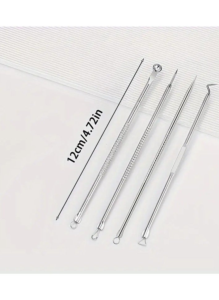 Goolsky 4Pcs Stainless Steel Acne Needle Blackhead Pimple Remover Tool Double Head Blackhead Extractor For Skin Blemishes Face Care  - Image 2
